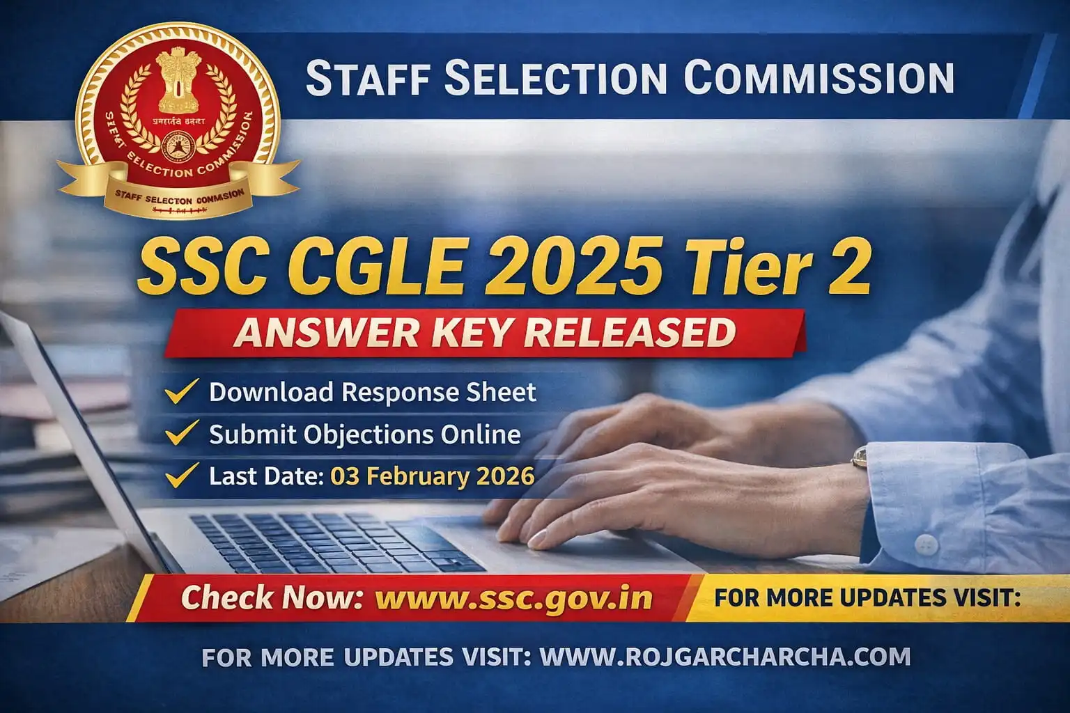 SSC CGLE 2025 TIER 2 ANSWER KEY, CHECK ANSWER KEY AND RESPONSE SHEET