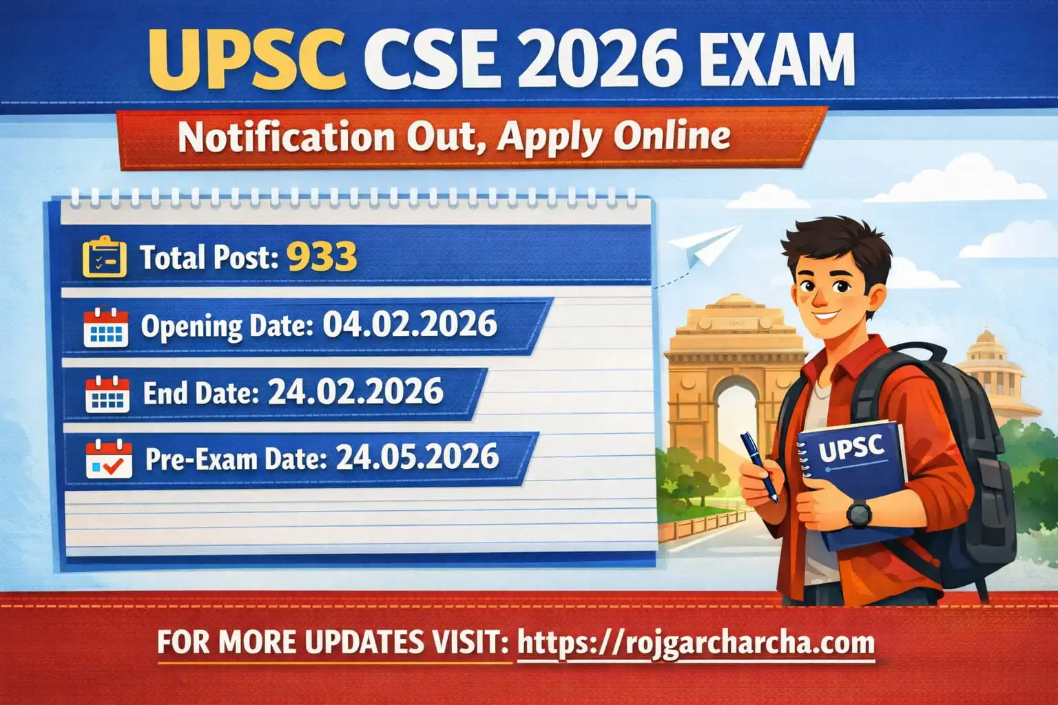 UPSC CSE Recruitment 2026 Notification for IAS, IPS, IFS Recruitment