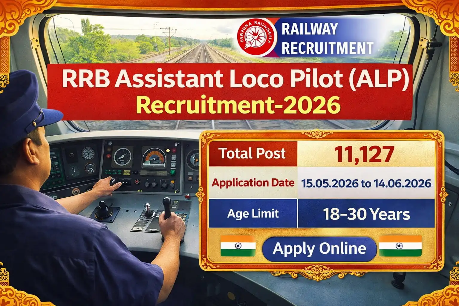 RRB ALP Recruitment 2026 Notification Released, Apply Online for 11,127 Posts